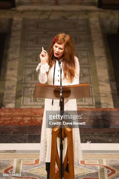 Anna Friel attends The Lady Garden Foundation Carol Concert at Christ Church Kensington on December 11, 2023 in London, England.