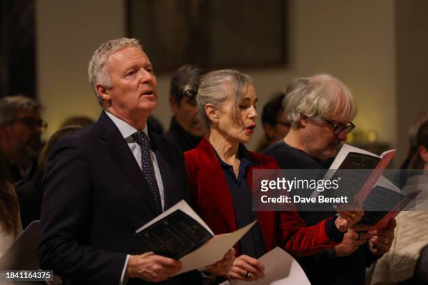 Rory Bremner, Elizabeth McGovern, Rankin and Simon Curtis attend The Lady Garden Foundation Carol Concert at Christ Church Kensington on December 11,...