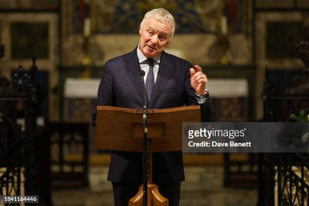 Rory Bremner attends The Lady Garden Foundation Carol Concert at Christ Church Kensington on December 11, 2023 in London, England.