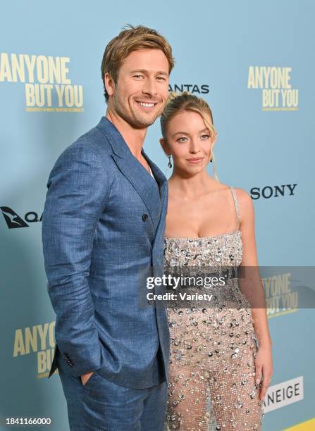 Glen Powell and Sydney Sweeney at the "Anyone But You" premiere held at AMC Lincoln Square on December 11, 2023 in New York, New York.