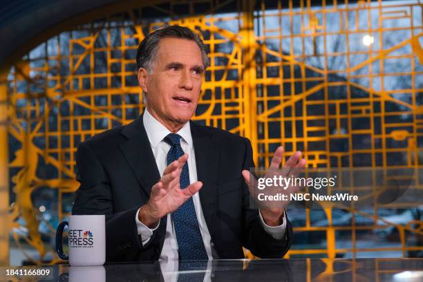 Pictured: Sen. Mitt Romney appears on "Meet the Press" in Washington D.C., Sunday Dec. 10, 2023. --