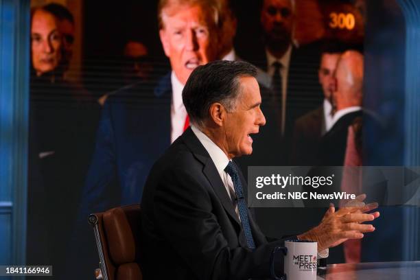 Pictured: Sen. Mitt Romney appears on "Meet the Press" in Washington D.C., Sunday Dec. 10, 2023. --