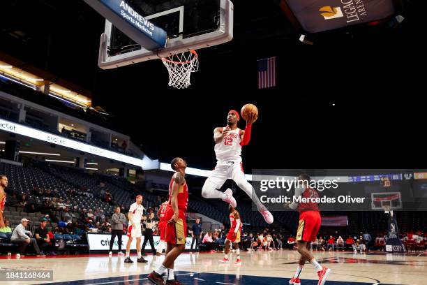 December 11: Cameron McGriff of the Memphis Hustle drives to the basket during the game against the Birmingham Squadron at Legacy Arena in...