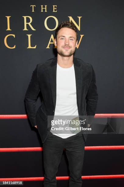 Dylan Efron at the Los Angeles premiere of "The Iron Claw" held at DGA Theater on December 11, 2023 in Los Angeles, California.