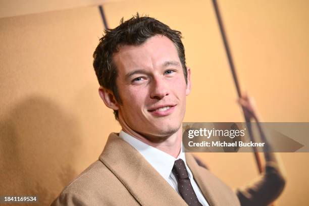 Callum Turner at the Los Angeles premiere of "The Boys in the Boat" held at the Samuel Goldwyn Theater on December 11, 2023 in Beverly Hills,...