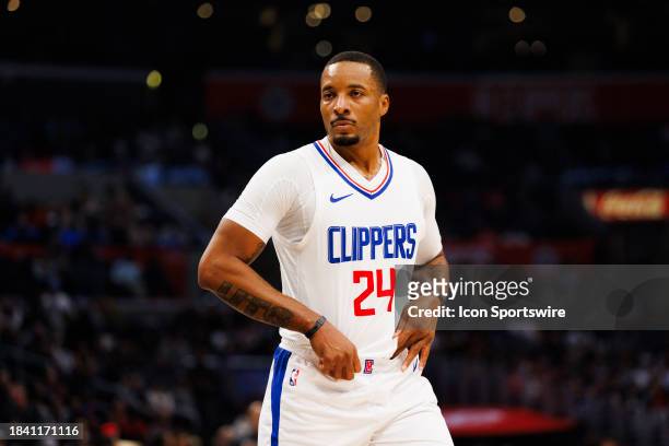 Clippers guard Norman Powell during an NBA basketball game against the Portland Trail Blazers on December 11, 2023 at Crypto.com Arena in Los...