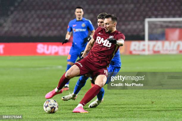 Vasile Mogos is in action during the match between CFR Cluj and FCSB at Dr. Constantin Radulescu Stadium in Cluj-Napoca, Romania, on December 10,...