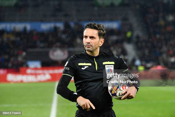 Sebastian Coltescu is officiating the match between CFR Cluj and FCSB at Dr. Constantin Radulescu Stadium in Cluj-Napoca, Romania, on December 10,...