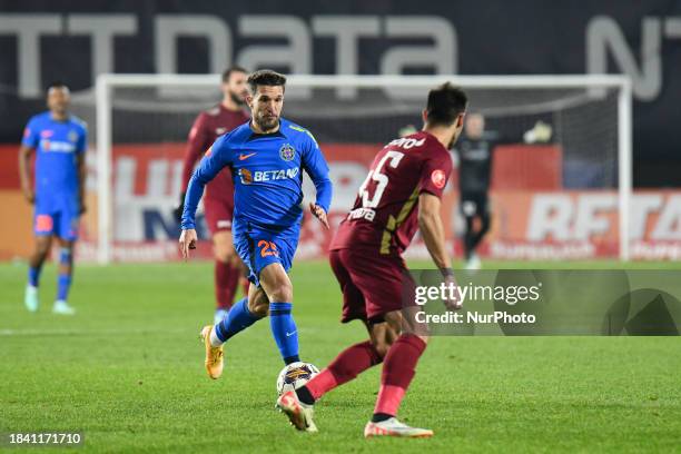 Alexandru Baluta is in action during the match between CFR Cluj and FCSB at Dr. Constantin Radulescu Stadium in Cluj-Napoca, Romania, on December 10,...