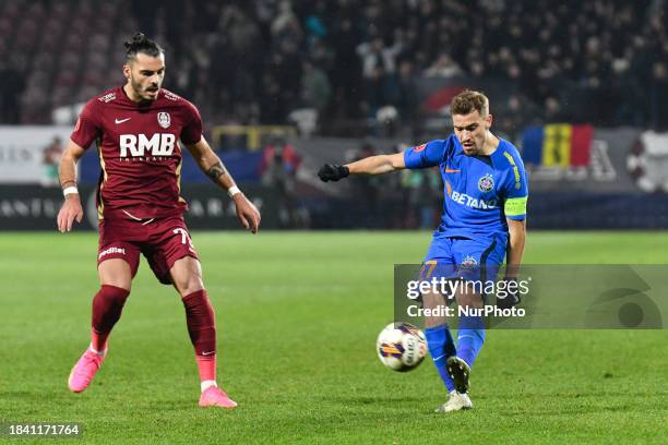 Darius Olaru is in action during the match between CFR Cluj and FCSB at Dr. Constantin Radulescu Stadium in Cluj-Napoca, Romania, on December 10,...