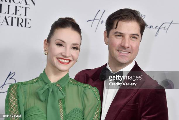 Christine Shevchenko and Alex Dimattia at the American Ballet Theatre's Holiday Benefit at The Beverly Hilton Hotel on December 11, 2023 in Los...