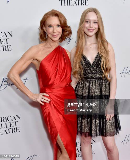 Challen Cates and Jasper McPherson at the American Ballet Theatre's Holiday Benefit at The Beverly Hilton Hotel on December 11, 2023 in Los Angeles,...