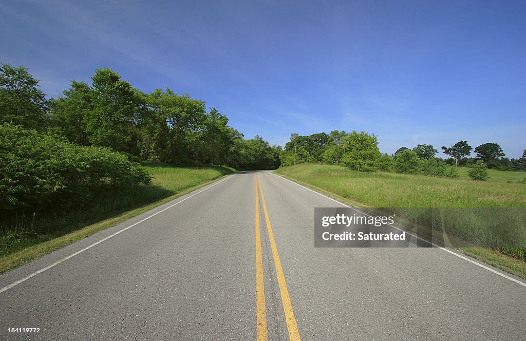 Road Through Sunny Countryside