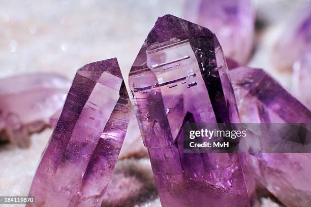 amethyst crystals - crystals stock pictures, royalty-free photos & images