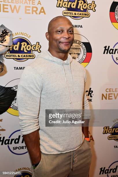 Eddie George attends a New Era In Florida Gaming Event at Seminole Hard Rock Hotel & Casino Tampa on December 08, 2023 in Tampa, Florida.