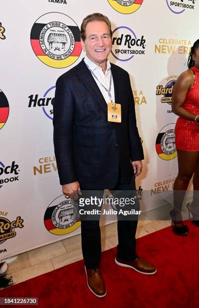 Joe Theismann attends a New Era In Florida Gaming Event at Seminole Hard Rock Hotel & Casino Tampa on December 08, 2023 in Tampa, Florida.