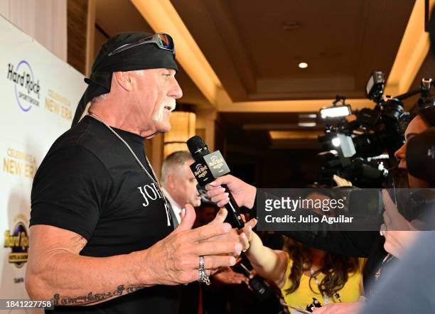 Hulk Hogan attends a New Era In Florida Gaming Event at Seminole Hard Rock Hotel & Casino Tampa on December 08, 2023 in Tampa, Florida.