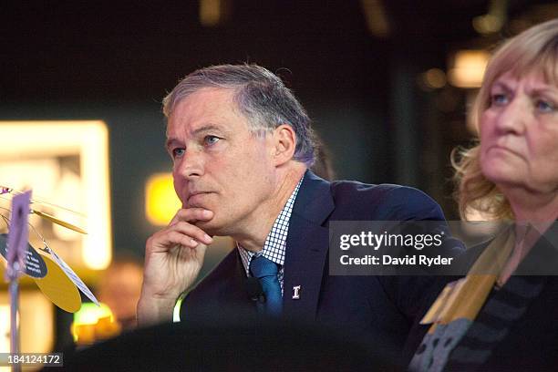 Washington Governor Jay Inslee attends a launch event for the Bezos Center for Innovation at the Museum of History and Industry on October 11, 2013...