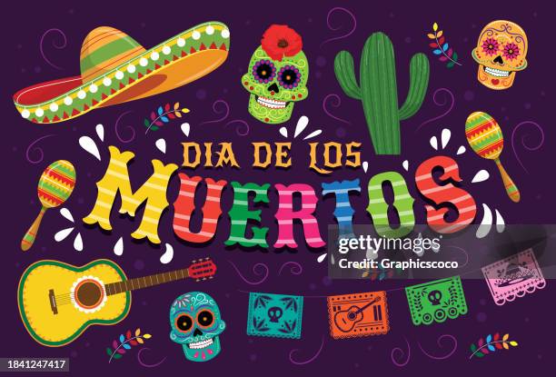 dia de los muertos, day of the dead, mexican holiday festival - dia de muertos stock illustrations