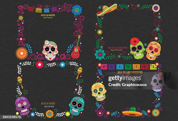 illustrazioni stock, clip art, cartoni animati e icone di tendenza di dia de los muertos, giorno dei morti riferendosi alla tradizione tradizionale messicana - dia de muertos