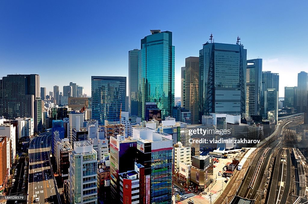 Elevated view of Tokyo downtown