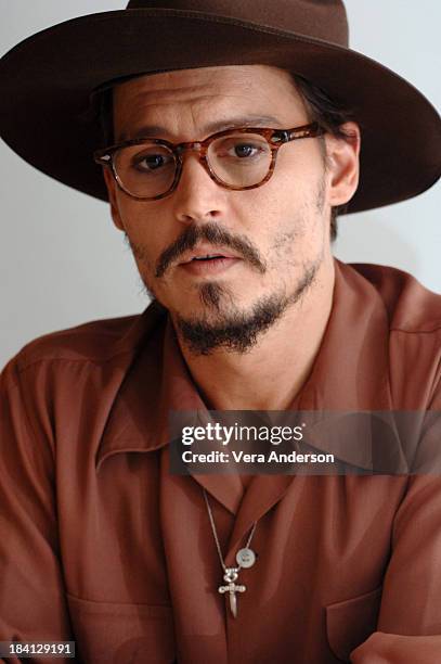 Johnny Depp during "The Libertine" Press Conference with Johnny Depp and John Malkovich at Four Season's Hotel in Beverly Hills, California, United...