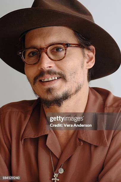 Johnny Depp during "The Libertine" Press Conference with Johnny Depp and John Malkovich at Four Season's Hotel in Beverly Hills, California, United...