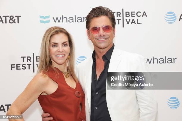Journalist/writer Leila Cobo and actor/author John Stamos attend the Tribeca Storytellers: John Stamos at Tribeca Festival during Art Basel Miami...