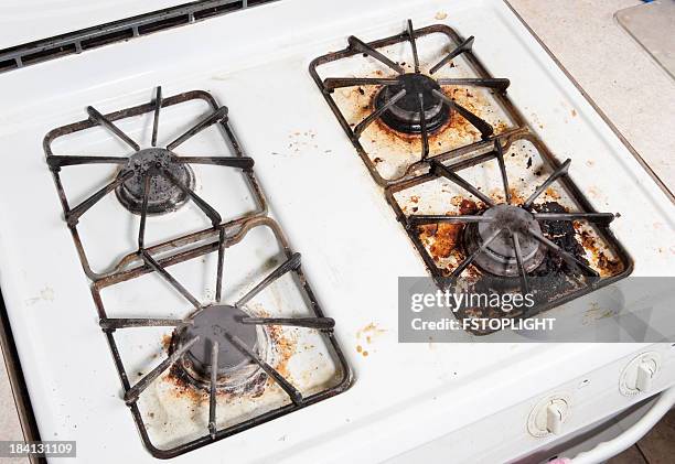 dirty kitchen - dirty oven stock pictures, royalty-free photos & images