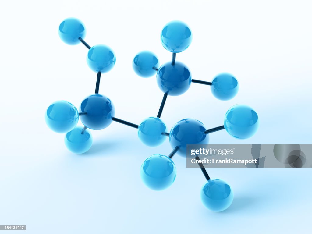 Blu struttura molecolare scienza simbolo