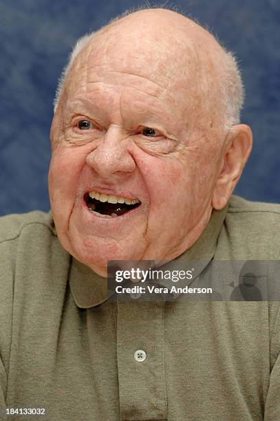 Mickey Rooney during "A Night at the Museum" Press Conference with Ben Stiller, Mickey Rooney and Dick Van Dyke at Regent Beverly Wilshire Hotel in...