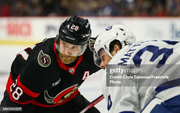 Claude Giroux of the Ottawa Senators skates against the Toronto Maple Leafs at Canadian Tire Centre on December 07, 2023 in Ottawa, Ontario, Canada.