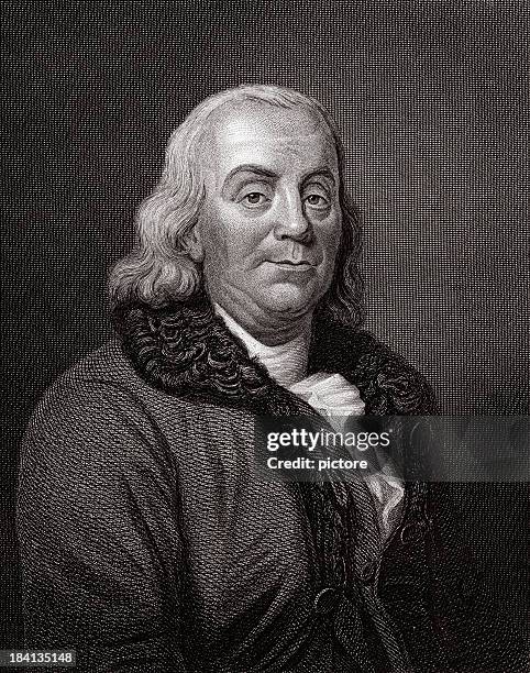 stockillustraties, clipart, cartoons en iconen met benjamin franklin sepia toned - ben franklin