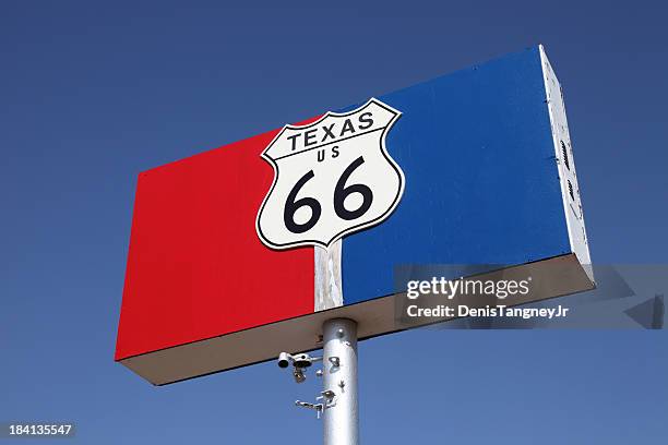 historic route 66 sign - amarillo stock pictures, royalty-free photos & images