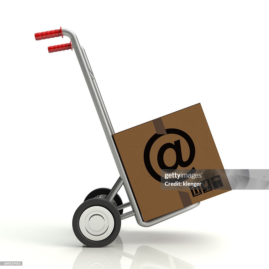 Carrello portapacchi con e-mail