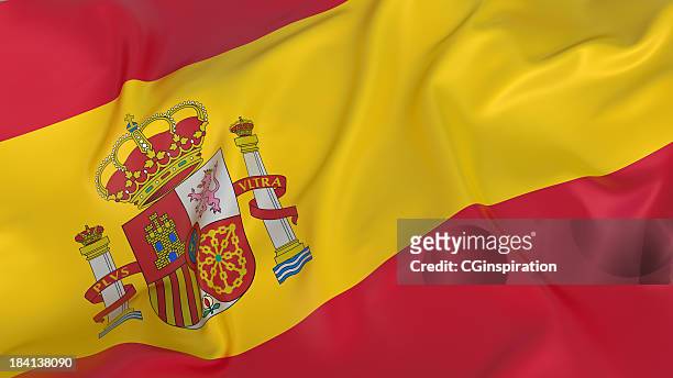 maestoso bandiera spagnola - spagna foto e immagini stock