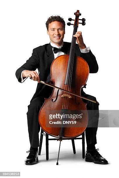 cellist - tuxedo stock-fotos und bilder