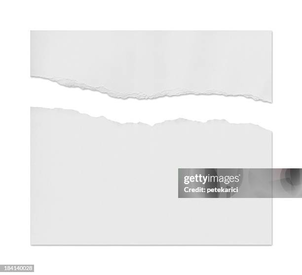 ragged white paper - paper rip stock pictures, royalty-free photos & images