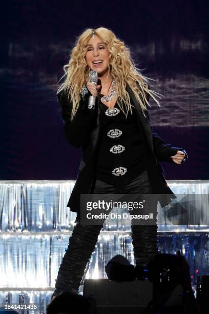 Cher performs onstage during iHeartRadio z100's Jingle Ball 2023 at Madison Square Garden on December 08, 2023 in New York City.