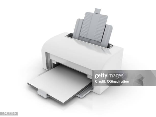 a white laser printer with no writing - computer printer stock pictures, royalty-free photos & images
