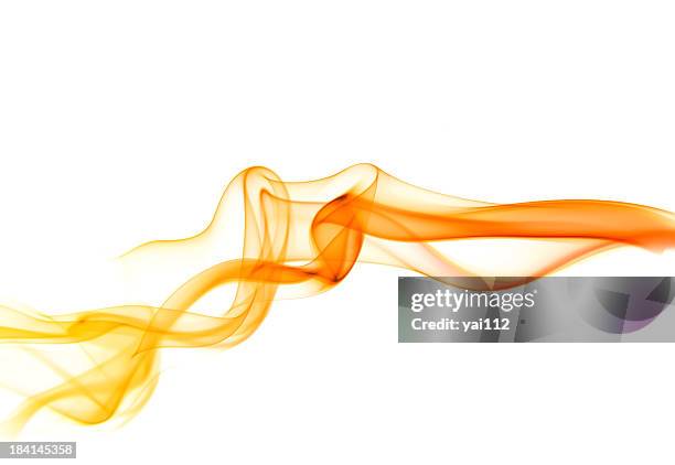 a white background with orange smoke - yellow smoke stock pictures, royalty-free photos & images