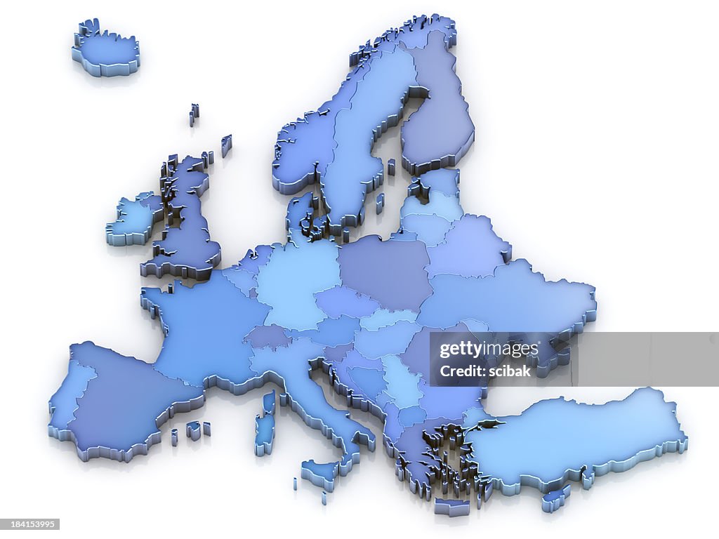 Europe map isolated