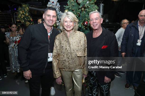 Alex Carr, Martha Stewart and Elvis Duran attend iHeartRadio z100's Jingle Ball 2023 Presented By Capital One at Madison Square Garden on December...