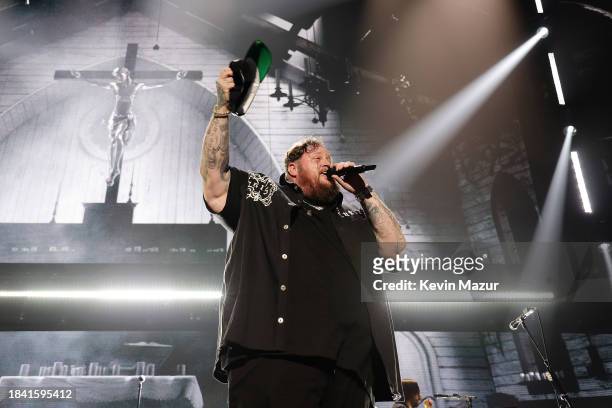 Jelly Roll performs onstage during iHeartRadio z100's Jingle Ball 2023 Presented By Capital One at Madison Square Garden on December 08, 2023 in New...