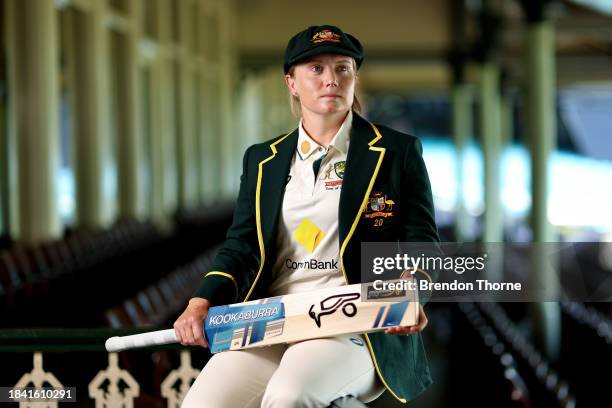 Alyssa Healy poses during a portrait session ahead of her announcement as captain of the Australian women's cricket team across all three formats, at...