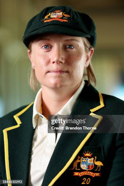 Alyssa Healy poses during a portrait session ahead of her announcement as captain of the Australian women's cricket team across all three formats, at...