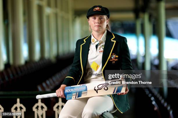 Alyssa Healy poses during a portrait session ahead of her announcement as captain of the Australian women's cricket team across all three formats, at...