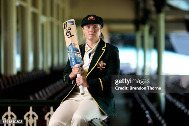 Alyssa Healy poses during a portrait session ahead of her announcement as captain of the Australian women's cricket team across all three formats, at...