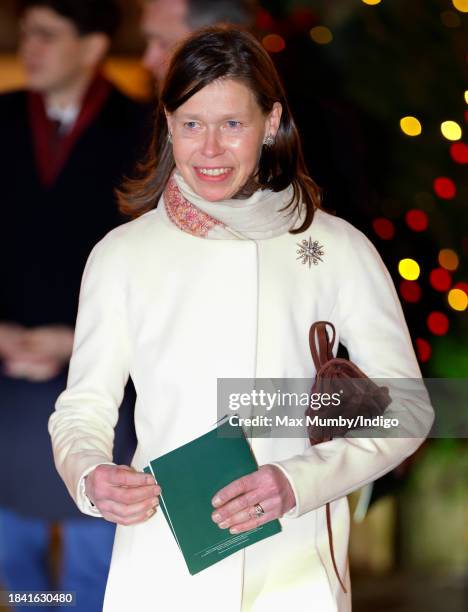 Lady Sarah Chatto attends The 'Together At Christmas' Carol Service at Westminster Abbey on December 8, 2023 in London, England. Spearheaded by The...