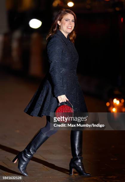 Princess Eugenie attends The 'Together At Christmas' Carol Service at Westminster Abbey on December 8, 2023 in London, England. Spearheaded by The...
